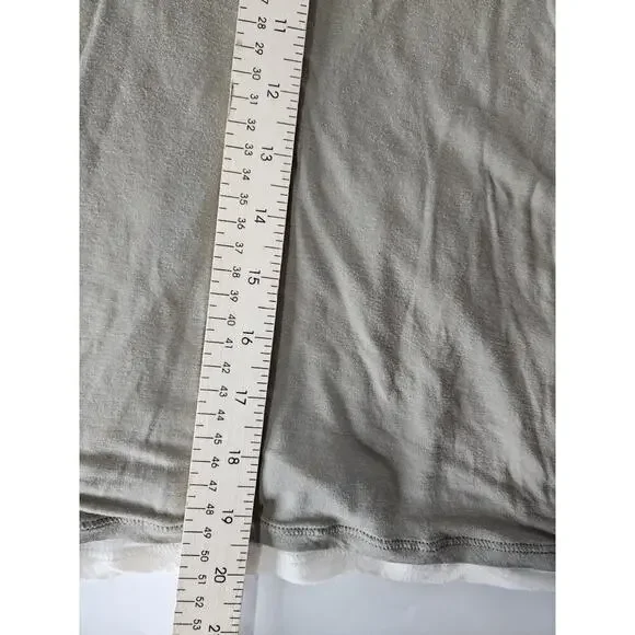 Vince Women's Green Double-Layer Long-Sleeve T-Shirt Top Size M Lightweight - Picture 7 of 7